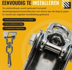 Itstrong® Plafondhaak Ophangsysteem Voor Binnen & Buiten – Ophanghaak Voor Bokszak – Schommel – Schommelstoel – Hangstoel - RVS -Buitentuinwinkel 1200x1178 18