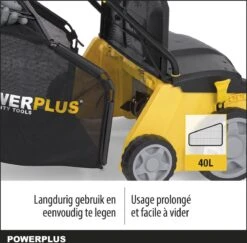 Powerplus POWXG7513 Elektrische Verticuteermachine - Mos Verwijderaar - 1400W - 320mm Maaibreedte - 45L Opvangbak - Incl. Gazonbeluchter/grasbeluchter -Buitentuinwinkel 1200x1179 17