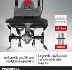 Powerplus POWEG7010 Tuinfrees - 1050W - Werkbreedte 320mm - Werkdiepte Max. 220mm - Incl. 4 Messen 12 Powerplus POWEG7010 Tuinfrees - 1050W - Werkbreedte 320mm - Werkdiepte Max. 220mm - Incl. 4 Messen -Buitentuinwinkel 1200x1179 23