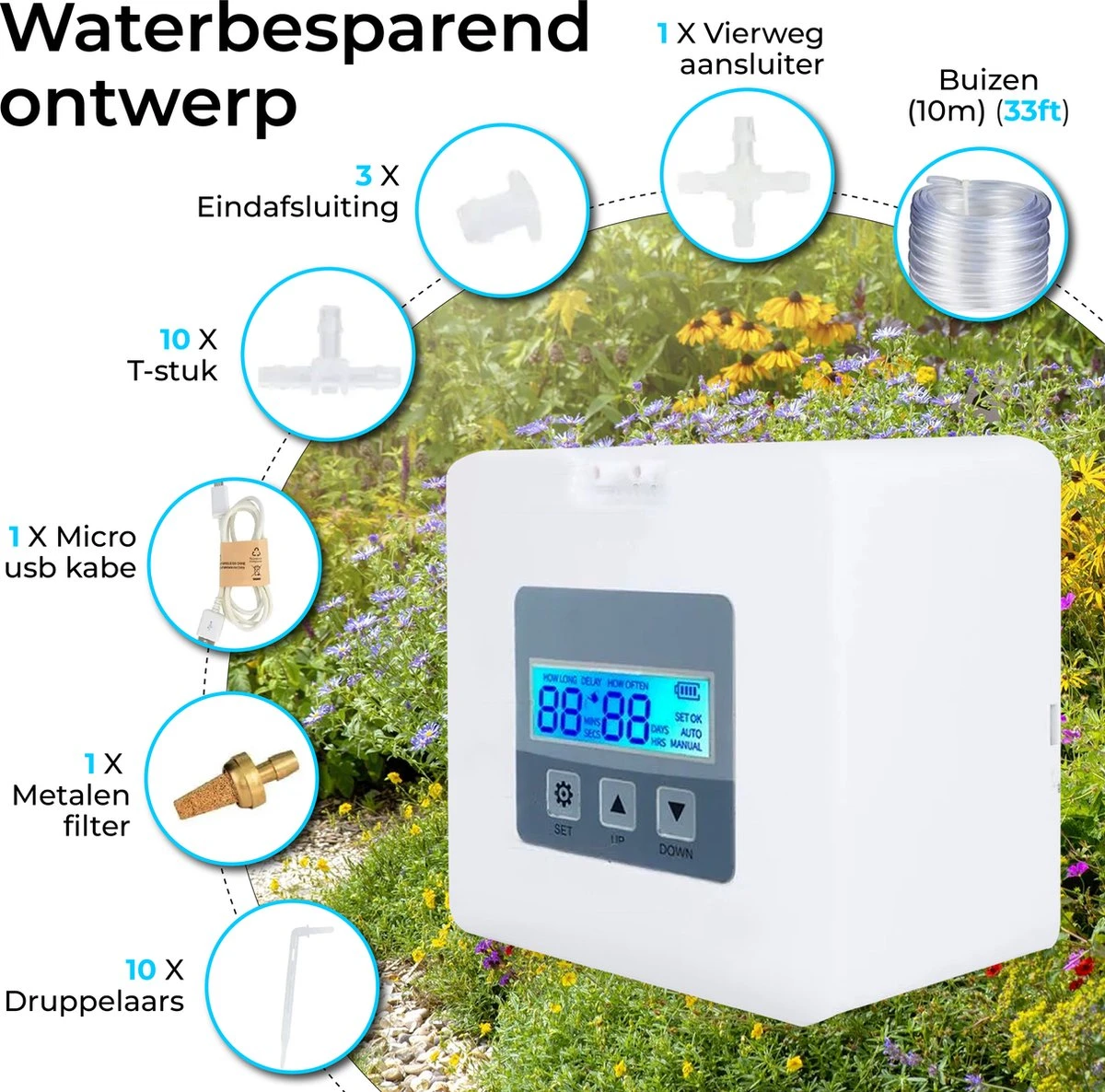 Automatisch Bewateringssysteem Voor Kamerplanten Met Pomp – Waterdruppelaar – Watergeefsysteem– Planten Watergever 6 Automatisch Bewateringssysteem Voor Kamerplanten Met Pomp – Waterdruppelaar – Watergeefsysteem– Planten Watergever - Afbeelding 4