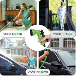 Merkloos Tuinslang - Tuinslag Flexibel - Tuinslag Flexibel 15M -15 Meter - Tuinslangen - Uitrekbaar - Met Koppelstuk - 7 In 1 Sproeikop -Buitentuinwinkel 1200x1189