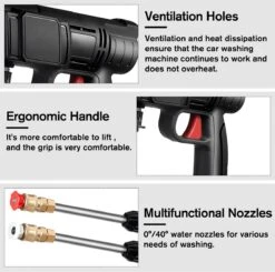 Merkloos Drillpro Elektrische Accu - Hogedrukreiniger - 30Bar - Multifunctioneel Mondstuk - Draagbaar Oplaadbaar Snoerloos - Zwart -Buitentuinwinkel 1200x1191 16