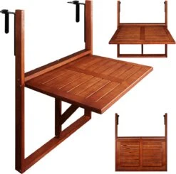 Merkloos Casaria Balkontafel - FSC®-Gecertificeerd Acaciahout – Hangend – Bruin -Buitentuinwinkel 1200x1191 19