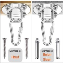 Plafondhaak – Voor Beton En Hout - Hangstoel – Hangmat – Bokszak – RVS – Binnen En Buiten – Ophangsysteem – Ophanghaak – 400KG -Buitentuinwinkel 1200x1194 11