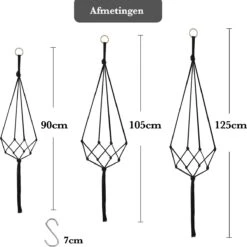 9 Stuks Zwart Macrame Plantenhangers - Boho Handgeweven Katoen Hangpot Voor Binnen/Buiten - Hangende Bloempot Met Kralen - Macramé Touw/Koord Hangplant Houder - Bohemian Wandhanger Decoratie - Plant Hanger - Verticale Tuin Bloempothouder Planthanger -Buitentuinwinkel 1200x1198 23