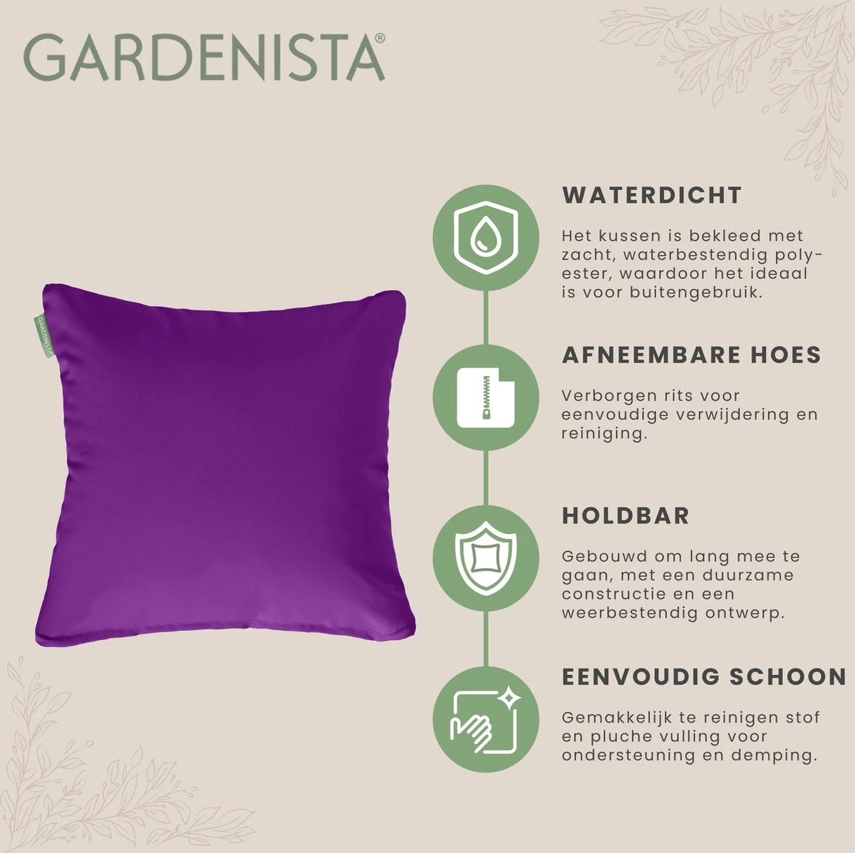 Gardenista Sierkussens - Hollow Fibre Gevuld 45cm Binnenkussen - Tuinkussens Voor Binnen En Buiten - Kussentjes Woonkamer 9 Gardenista Sierkussens - Hollow Fibre Gevuld 45cm Binnenkussen - Tuinkussens Voor Binnen En Buiten - Kussentjes Woonkamer - Afbeelding 7