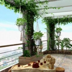 9 Stuks Jute Macrame Plantenhangers - Boho Handgeweven Katoen Hangpot Voor Binnen/Buiten - Hangende Bloempot Met Kralen - Macramé Touw/Koord Hangplant Houder - Bohemian Wandhanger Decoratie - Plant Hanger - Verticale Tuin Bloempothouder Planthanger -Buitentuinwinkel 1200x1200 1011