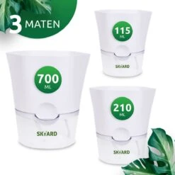 SKYARD® 3 Stuks Zelfwaterende Bloempot Maat M – Milieuvriendelijk Watergeefsysteem Kamerplanten – Zelfwatergevende Pot – Bloempot Met Waterreservoir – Selfwatering Pot – Wit -Buitentuinwinkel 1200x1200 1068
