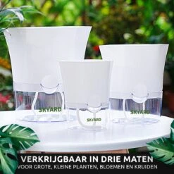 SKYARD® 3 Stuks Zelfwaterende Bloempot Maat M – Milieuvriendelijk Watergeefsysteem Kamerplanten – Zelfwatergevende Pot – Bloempot Met Waterreservoir – Selfwatering Pot – Wit -Buitentuinwinkel 1200x1200 1070