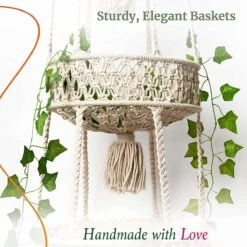 Macramé 3-Laags Hangende Fruitmand - Bohemian Mand Plantenhanger - Handgemaakt Katoen Touw Fruitschaal Hangmand - Boho Ophangbaar Etagere - Decoratieve Fruit Schaal/Basket - Opbergmand Organizer - Keuken/Balkon Decoratie - Hangpot Voor Binnen/Buiten -Buitentuinwinkel 1200x1200 1111