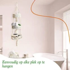 Macramé 3-Laags Hangende Fruitmand - Bohemian Mand Plantenhanger - Handgemaakt Katoen Touw Fruitschaal Hangmand - Boho Ophangbaar Etagere - Decoratieve Fruit Schaal/Basket - Opbergmand Organizer - Keuken/Balkon Decoratie - Hangpot Voor Binnen/Buiten -Buitentuinwinkel 1200x1200 1112