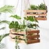 Merkloos Plantenhanger 30x15x15cm | Houten Krat | Handgemaakt | Planten-houder / Hang-plant | Planten Accessoires | Hout | -Buitentuinwinkel 1200x1200 1126