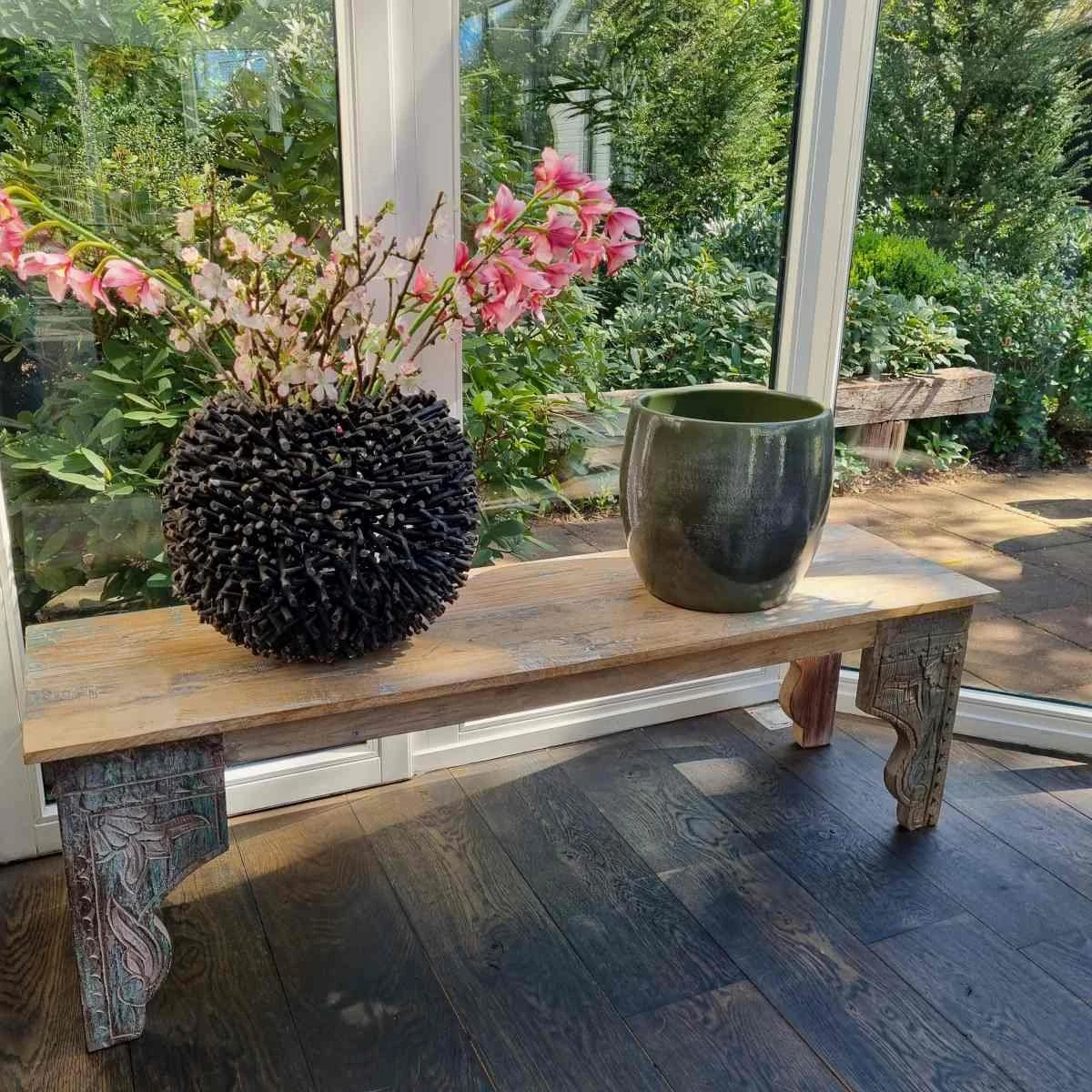 Mica Decorations Lester Bloempot - H31 X Ø33 Cm - Terracotta - Groen 13 Mica Decorations Lester Bloempot - H31 X Ø33 Cm - Terracotta - Groen - Afbeelding 11