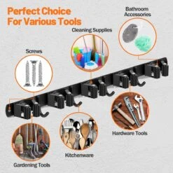 BOTC Bezemhouder - 5 Houders 6 Haken - Gereedschapshouder - Zeflklevend - Bezem Ophangsysteem - Ophanghaken - Tuingereedschap -Buitentuinwinkel 1200x1200 1171