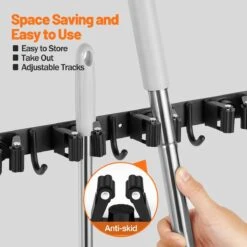 BOTC Bezemhouder - 5 Houders 6 Haken - Gereedschapshouder - Zeflklevend - Bezem Ophangsysteem - Ophanghaken - Tuingereedschap -Buitentuinwinkel 1200x1200 1173