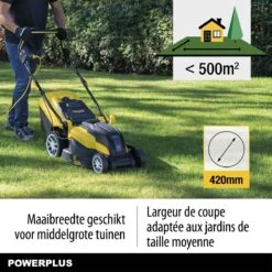 Powerplus POWXG6281 Elektrische Grasmaaier - Grasmachine Voor Middelgrote En Grote Tuin - 2000W - Maaibreedte 420mm - Verstelbare Maaihoogte - Mulching Functie - Incl. 40L Opvangbak -Buitentuinwinkel 1200x1200 1182