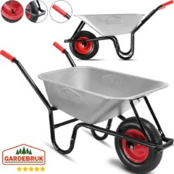 Gardebruk Kruiwagen 100L - Luchtband - 250kg Draagkracht Zilver 25 Gardebruk Kruiwagen 100L - Luchtband - 250kg Draagkracht Zilver -Buitentuinwinkel 1200x1200 1200