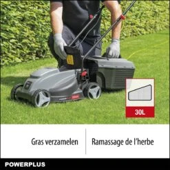 Powerplus POWEG63703 Elektrische Grasmaaier - Grasmachine Voor Kleine Tuin - 1000 W - 32cm Maaibreedte - 30L Opvangbak - Verstelbare Maaihoogte -Buitentuinwinkel 1200x1200 1202