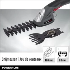 Powerplus POWEG4500 Gras-/Heggenschaar Accu - 7.2V - Snoeien En Knippen - Zwaardlengte 83/120mm - Mesafstand 8mm - Incl. 1,5Ah Accu En Lader - Haagschaar Voor Tuinonderhoud -Buitentuinwinkel 1200x1200 1385