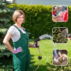 Buxibo - Wandslangenbox 20 Meter + 2 Meter - Tuinslang Met Haspel - 9 Sproei Standen - Slangenhouder 180° Draaibaar - Tuinslanghaspel Zwart+ Gratis Sproeier - Zwart -Buitentuinwinkel 1200x1200 150