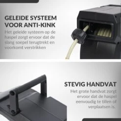Buxibo - Wandslangenbox 20 Meter + 2 Meter - Tuinslang Met Haspel - 9 Sproei Standen - Slangenhouder 180° Draaibaar - Tuinslanghaspel Zwart+ Gratis Sproeier - Zwart -Buitentuinwinkel 1200x1200 152