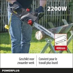 Powerplus POWEG10110 Elektrische Kettingzaag - 2200W - Zwaardlengte 400mm - Automatische Kettingsmering - Incl. 1x Ketting En 1x Zwaard -Buitentuinwinkel 1200x1200 1561