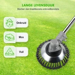 Merkloos SlimShop Onkruidborstel - Bosmaaier Grastrimmer - Onkruid - Onkruidkrabber - Voegenborstel - Onkruidverwijderaar - Max 10.000 Toerental P/m - 20CM -Buitentuinwinkel 1200x1200 1621