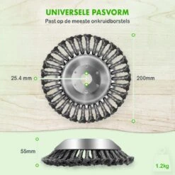 Merkloos SlimShop Onkruidborstel - Bosmaaier Grastrimmer - Onkruid - Onkruidkrabber - Voegenborstel - Onkruidverwijderaar - Max 10.000 Toerental P/m - 20CM -Buitentuinwinkel 1200x1200 1623