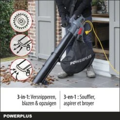 Powerplus POWEG9013 Elektrische Bladblazer - Bladzuiger En -versnipperaar - 3300W - Blazen - Zuigen - Versnipperen - Incl. 40L Opvangzak -Buitentuinwinkel 1200x1200 1688