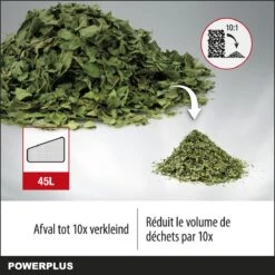 Powerplus POWEG9013 Elektrische Bladblazer - Bladzuiger En -versnipperaar - 3300W - Blazen - Zuigen - Versnipperen - Incl. 40L Opvangzak -Buitentuinwinkel 1200x1200 1689