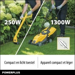 Powerplus POWXG6212T Elektrische Grasmaaier - Grasmachine Voor Kleine En Middelgrote Tuin - 1300W - Maaibreedte 320mm - Verstelbare Maaihoogte - 30L Opvangbak - Incl. Grastrimmer 250W -Buitentuinwinkel 1200x1200 1821