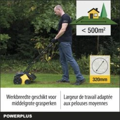 Powerplus POWXG7513 Elektrische Verticuteermachine - Mos Verwijderaar - 1400W - 320mm Maaibreedte - 45L Opvangbak - Incl. Gazonbeluchter/grasbeluchter -Buitentuinwinkel 1200x1200 1856