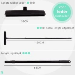 CLEANLY® Rubberen Bezem Met Vloerwisser - Kappersbezem - Zachte Bezem Binnen & Buiten - Vloertrekker Met Steel - 68-150 Cm -Buitentuinwinkel 1200x1200 1894