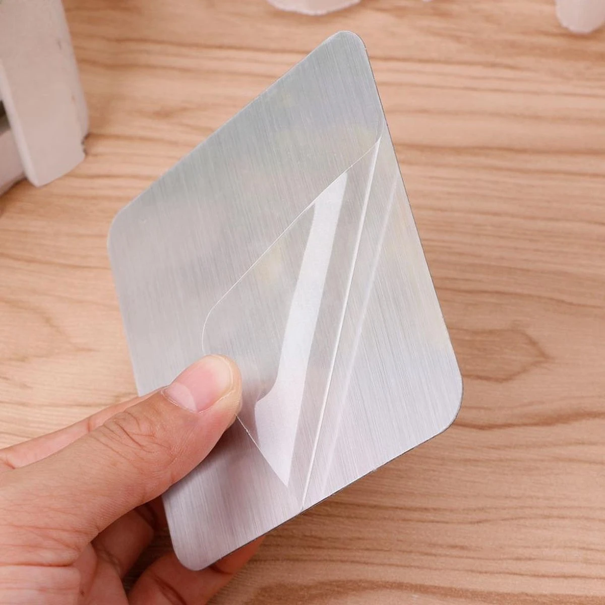 Bezem Houder - Zelfklevend - Zilverkleurig 4 Bezem Houder - Zelfklevend - Zilverkleurig - Afbeelding 2