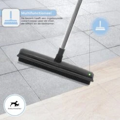 2 In 1 Rubberen Bezem – Bezem Binnen & Buiten – Vloerwisser Met Steel - Met Huisdierhaar Verwijderaar - Vloertrekker – Veger - Extra Lang 160cm -Buitentuinwinkel 1200x1200 1911