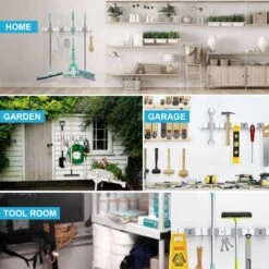 BOTC Bezemhouder - 5 Houders 6 Haken Bezem Ophangsysteem - Zeflklevend - Opbergsysteem - Ophanghaken - Tuingereedschap - Gereedschap Opbergen -Buitentuinwinkel 1200x1200 1951