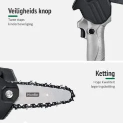 Mardin Mini Kettingzaag - Snoeizaag - Kettingzaag - Kettingzaag Electrisch Met 2 Accu - Inclusief Koffer - 1 Extra Accu - Grijs -Buitentuinwinkel 1200x1200 1990