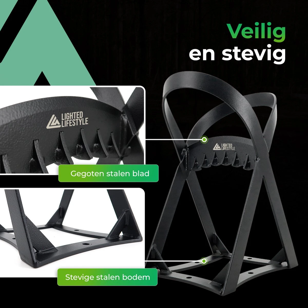 Lighted Lifestyle™| Houtklover Voor Aanmaakhout Incl. Kloofhamer - Houtsplijter - Houtkliever - Snel Haardhout - Gietijzer - Incl. Schroeven 6 Lighted Lifestyle™| Houtklover Voor Aanmaakhout Incl. Kloofhamer - Houtsplijter - Houtkliever - Snel Haardhout - Gietijzer - Incl. Schroeven - Afbeelding 4