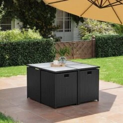 Tuinmeubelset - Tuinset 4 6 8 Persoons - Eettafel En Stoelen - Set Van 9 - Terras - Tuintafel - Salontafel Met Glazen Oppervlak - Zwart Beige 14 Tuinmeubelset - Tuinset 4 6 8 Persoons - Eettafel En Stoelen - Set Van 9 - Terras - Tuintafel - Salontafel Met Glazen Oppervlak - Zwart Beige -Buitentuinwinkel 1200x1200 2176