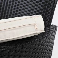 Casaria Tuinbank Polyrattan – 2 Zitter Incl. Tafel & Kussens – Zwart -Buitentuinwinkel 1200x1200 2256