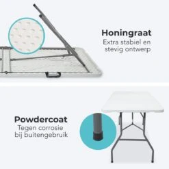 LifeGoods Klaptafel - Inklapbaar - 70x180cm - Verstelbare Vouwtafel - Weerbestendig - Wit -Buitentuinwinkel 1200x1200 2309