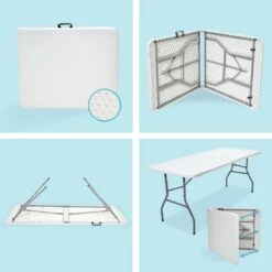 LifeGoods Klaptafel - Inklapbaar - 70x180cm - Verstelbare Vouwtafel - Weerbestendig - Wit -Buitentuinwinkel 1200x1200 2311