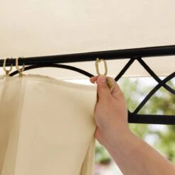 Tuinpaviljoen 3x3 M Waterdicht Paviljoen Met 4 Zijwanden Tuintent Ca. 180 G/m² Dakzeil In Crème Partytent -Buitentuinwinkel 1200x1200 2341