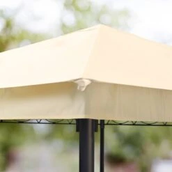 Tuinpaviljoen 3x3 M Waterdicht Paviljoen Met 4 Zijwanden Tuintent Ca. 180 G/m² Dakzeil In Crème Partytent -Buitentuinwinkel 1200x1200 2347