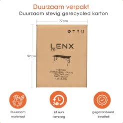 Lenx Klaptafel - Inklapbare Tafel - Opvouwbare Tuintafel - Vouwtafel - Inclusief Handvat En 2 Tafelkleden - 180x75x74cm - 6 Tot 8 Personen -Buitentuinwinkel 1200x1200 2376