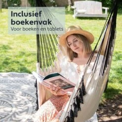 Vita5 XXL Hangstoel | Binnen&Buiten Hangnest | Incl. 2 Kussens En Boekenvak | Volwassenen&Kinderen | Hangmatstoel Tot 225kg | Beige 15 Vita5 XXL Hangstoel | Binnen&Buiten Hangnest | Incl. 2 Kussens En Boekenvak | Volwassenen&Kinderen | Hangmatstoel Tot 225kg | Beige -Buitentuinwinkel 1200x1200 2381