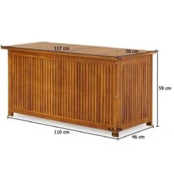 Casaria Opbergbox Acacia Hout – Weerbestendig 115cm - Bruin -Buitentuinwinkel 1200x1200 2397