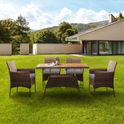 Teamson Home 5-Delig Diningset - Tuinset - Tuinmeubelen - Tafel En 4 Stoelen - Voor Maximaal 4 Personen - Massief Houten Tafelblad - Bruin - 244 X 132 X 84 (cm) 15 Teamson Home 5-Delig Diningset - Tuinset - Tuinmeubelen - Tafel En 4 Stoelen - Voor Maximaal 4 Personen - Massief Houten Tafelblad - Bruin - 244 X 132 X 84 (cm) -Buitentuinwinkel 1200x1200 2435