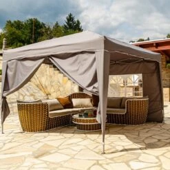 Easy Up Partytent - Partytent - Paviljoen - Partytent Opvouwbaar - Partytent 3x3 - Partytent Met Zijwanden - Inclusief Trolley - Waterdicht - UV 50+ Bescherming - Met Ramen - 16 Kg - Staal - Antraciet - 300 X 300 Cm -Buitentuinwinkel 1200x1200 2465