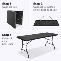 LifeGoods Klaptafel - Inklapbaar - 180 Cm - 6 Tot 8 Personen - Zwart 17 LifeGoods Klaptafel - Inklapbaar - 180 Cm - 6 Tot 8 Personen - Zwart -Buitentuinwinkel 1200x1200 2479